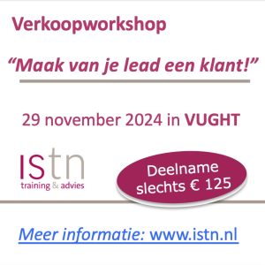 Verkoopworkshop - Maak van je lead een klant - 29 november 2024 in Vught